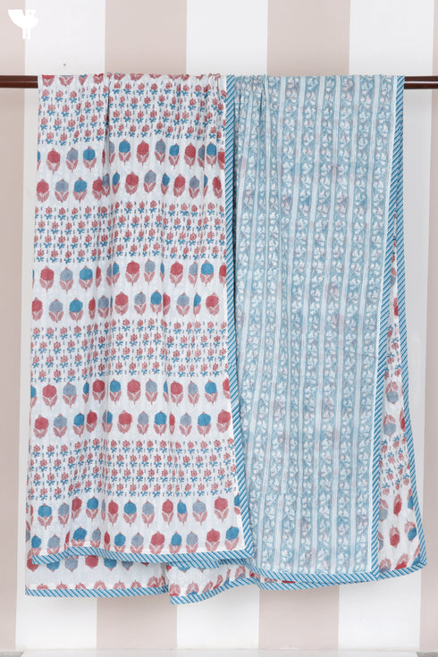 Mulmul Cotton Dohar in Floral Block Print